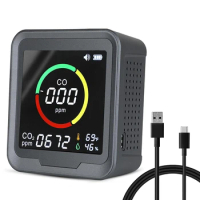 Portable Carbon Monoxide Carbon Dioxide Monitor Air Quality Monitor Desktop/Wall Temperature/Humidity Detector