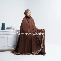 Mukena Dewasa Rayon Twil Telekung Bordir Bunga Azijah