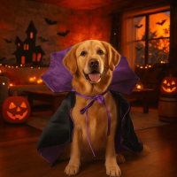 Lovely Stand-collar Halloween Pet Costume Adjustable Comfortable Dogs Knight Cape Soft Fabric Pet Su