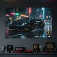 Poster Lamborghini Aventador Mobil Sport Hiasan Dinding Kamar Cowok Keren Aventador 1 Jumbo 90x60 cm