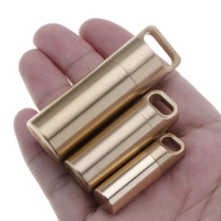 EDC Copper Waterproof Pill Box Portable Travel Vitamin Container Mini Brass Capsule Pill Case Organizer For Medicine Tablets