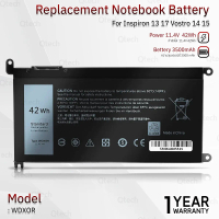 Qtech - รับประกัน 1 ปี - แบตเตอรี่ แล็ปท็อป Dell WDXOR 3500mAh สำหรับ โน้ตบุ๊ค Dell Inspiron 15 5567