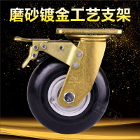 雙鈴減震彈力橡膠輪實心萬向輪重型56810寸手推車輪子靜音腳輪
