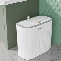 【Dagebeno荷生活】窄縫方型垃圾桶 按壓式開蓋廁所浴室夾縫式垃圾筒(4入)
