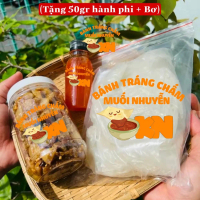 [Combo Rìa 200gr tóp mỡ KN] Bánh tráng rìa phơi sương 500gr + sốt tắc + tóp mỡ tuỳ chọn