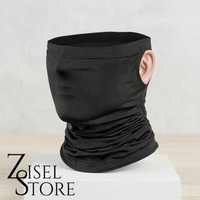 Masker Buff Polos Kain Jersey Lembut Masker Pelindung Wajah Outdoor Riding Buff Hitam