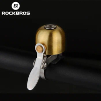 ROCKBROS Bicycle Vintage Brass Bell Ring Clear Sound Quality MTB Road Bike Retro Bell Cycling Children Horn Kid Bike Accessories