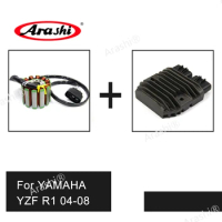 Arashi Motorcycle Engine Stator Coil Voltage Rectifier Regulator For YAMAHA YZF R1 2004-2008 YZF-R1 2004 2005 2006 2007 2008