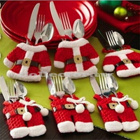 ✤宜家✤聖誕刀叉勺餐具套 (衣服+褲子) 聖誕裝飾掛飾 禮品袋 聖誕晚餐必備