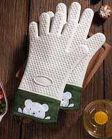 五指烤箱手套廚房隔熱防燙手套烘焙加厚硅膠耐高溫微波爐手套防滑