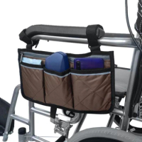 1pc Walker Electric Scooter Wheelchair Armrest Side Storage Bag Seat Armrest Storage Bag