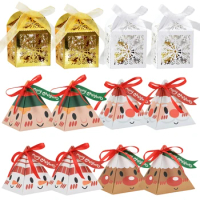 Christmas Candy Box Xmas Paper Gift Packaging Boxes Bags Merry Christmas Decorations Home Party Favors Supplies New Year 2023