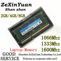 ZEXINYUAN 8GB 4GB 2GB 2G 4G 8G PC3 PC3L DDR3 1066Mhz 1333Mhz 1600Mhz 8500S 10600S 12800S Laptop Memory Notebook RAM