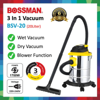 BOSSMAN 3 in 1 WET & DRY BLOW VACUUM CLEANER BSV20 20L Pembersih Vakum