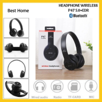 Headset Bando Bluetooth Gaming Wireless Lipat Stereo 5.0 + EDR P47  Real Bass