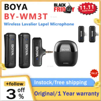 BOYA BY-WM3T Wireless Lavalier Lapel Microphone for iPhone iPad Andriod Samsung Smartphone Cameras Live Streaming Youtube Vlog