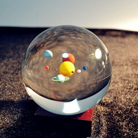 3D內雕太陽系九大八大行星水晶球七夕送女友車載造景星空模型擺件