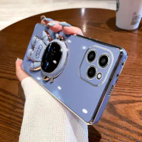Astronaut Case For Infinix Hot 40 Pro Luxurious Electroplated TPU Soft Silicone Back Cover For Infinix HOT 40 Cute Bumper Funda