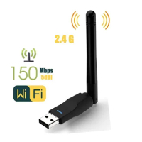 2.4GHz USB 2.0 Adapter 150Mbps WiFi Wireless Network Card with Antenna Chipset Ralink MTK 7601 for Laptop PC Wholesales