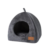 House Cat Cuddler Burrow Puppy Bed Triangle Igloo Warm Nest Cave For Sleeping Pets Bag
