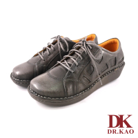 【DK 高博士】復古牛皮空氣鞋87-0888-97鐵灰色