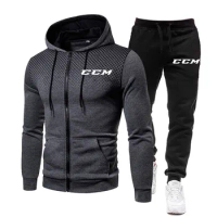 Brand New Fall Men CCM Sets Pants Clothing Sweatsuit Cardigan Fashion Hoodies Clothes Trousers Sport