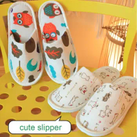 Cartoon Disposable Slippers Cute Comfortable Non-Slip Hotel Slippers Thickening Flat Shoes Children's Slippers kids