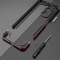 For POCO F3 Case Metal Frame Double Color Aluminum Bumper Protect Cover for POCO F3 5G Case