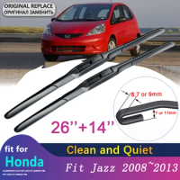 Car Wiper Blades for Honda Fit Jazz 2008~2013 2012 Front Windscreen Windshield Wipers GE6 GE7 GE8 GE9 2010 Car Accessories Goods