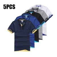 5pcs/lot Plus Size 3XL Brand Men's Polo Shirt High Quality Men Cotton Short Sleeve shirt Brands jerseys Summer Mens polo Shirts