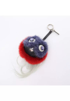 Fendi 二奢 Pre-loved Fendi bag bugs monster bag charm key ring fur leather Red multicolor