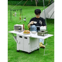 Household Trolley Trolley Trailer Outdoor Camping Storage Box Table Shopping Grocery Shopping Cart