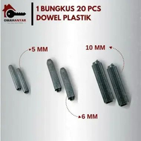 1 BUNGKUS ISI 20 PCS Dowel Plastik 6mm 8mm Untuk Sekat Lemari Olimpic 1 BKS ISI 20 PCS 6mm