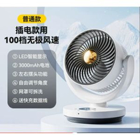 臺式風扇桌面空氣迴圈扇TYPE-C充電款搖頭靜音渦輪小風扇風扇