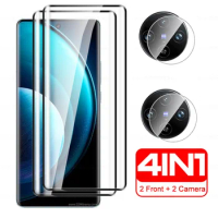 4in1 For vivo X100 Pro Screen Protector 9D Curved Tempered Glass For Vivo x 100 Pro X100Pro Vivox100 Camera Lens Protective Film