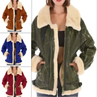 Faux Leather Fur Coat for Women Winter New Thickened Fur Integrated Women's Coat