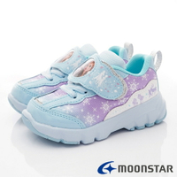 ★日本月星Moonstar機能童鞋迪士尼聯名系列寬楦冰雪奇緣運動鞋款12479藍(中小童段)