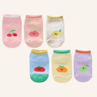 【韓國 KOKACHARM】糖果色水果兒童短襪3入組(TM2307-074)