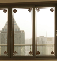 中式邊角裝飾墻貼紙 中國風復古玻璃門窗格櫥窗裝飾貼窗花貼1入