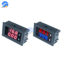 DC 100V 50A Digital Voltmeter Ammeter LED Red Blue Display Voltage Current Meter Tester 0.56" Panel Amp Volt Detector