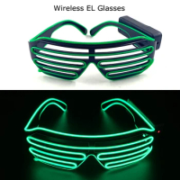 Wireless LED Glasses Neon Flashing Glasses EL Wire Glowing Sunglasses Luminous Glow Bright Light Eyewear Carnival Supplies