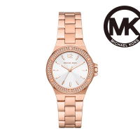 【Michael Kors 官方直營】Lennox 絢麗時尚環鑽女錶 玫瑰金色不鏽鋼鍊帶 手錶 33MM MK7279