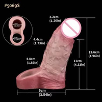 FAAK Hollow Dildos Silicone Male Enlarge Pe nis Sleeve Realistic Extender Pe nis Pump with Co ck Rin