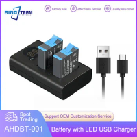 AHDBT-901 Battery with LED USB Charger for GoPro Hero 9 Hero9 Hero 10 Hero11 Action Camera Batteries