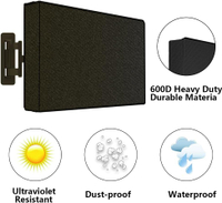 Outdoor Waterproof TV Cover for 50 to 55 inch Outside Flat Screen TV, 600D Heavy Duty TV Screen Prot
