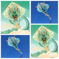 Free Shipping dragon kites flying outdoor games fun toys Chinese traditional wind kites Outdoor toys children's flying deer fun