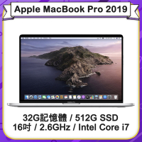 【福利品】Apple MacBook Pro 2019 16吋 2.6GHz六核i7處理器 32G記憶體 512G SSD (A2141)