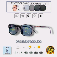 Kacamata Progresif 2in1 Untuk Baca Dan Jalan Lensa Photocromic Anti Radiasi blueray Double Frame Pol