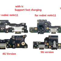 For Xiaomi Redmi Note 11 4G 5G USB Charging Port Board Red Charger Dock Connector Flex Cable Smartphone Repair Parts