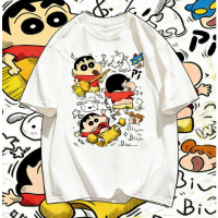 2026 Summer Comic Form Crayon Shin-chan Image 100% Cotton Printed Oversize Casual T-shirt Adult Chil